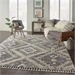 Nourison Scandinavian Shag Rectangle Polypropylene Area Rug in Gray/Ivory