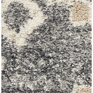 Nourison Scandinavian Shag Rectangle Polypropylene Area Rug in Gray/Ivory