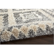 Nourison Scandinavian Shag Rectangle Polypropylene Area Rug in Gray/Ivory