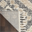 Nourison Scandinavian Shag Rectangle Polypropylene Area Rug in Gray/Ivory