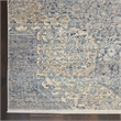 Nourison Silken Weave Rectangle Luxcelle Polyester Area Rug in Blue/Gray