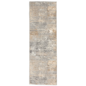Nourison Solace Runner Polypropylene Polyester Area Rug in Gray/Beige
