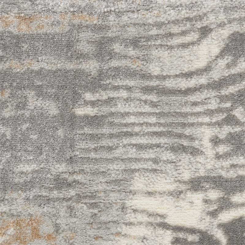 Nourison Solace Rectangle Polypropylene Polyester Area Rug in Gray/Beige