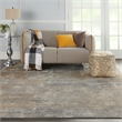 Nourison Solace Rectangle Polypropylene Polyester Area Rug in Gray/Beige