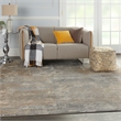 Nourison Solace Rectangle Polypropylene Polyester Area Rug in Gray/Beige