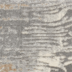 Nourison Solace Rectangle Polypropylene Polyester Area Rug in Gray/Beige