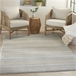 Nourison Soma Rectangle Contemporary Polyester Area Rug in Gray/Ivory/Teal