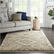 Nourison Scandinavian Shag Rectangle Polypropylene Area Rug in Ivory/Gray