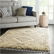 Nourison Scandinavian Shag Rectangle Polypropylene Area Rug in Ivory/Gray