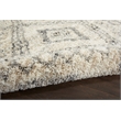 Nourison Scandinavian Shag Rectangle Polypropylene Area Rug in Ivory/Gray