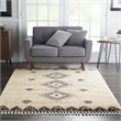 Nourison Scandinavian Shag Rectangle Polypropylene Area Rug in Ivory/Blue