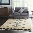 Nourison Scandinavian Shag Rectangle Polypropylene Area Rug in Ivory/Blue