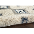Nourison Scandinavian Shag Rectangle Polypropylene Area Rug in Ivory/Blue