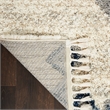 Nourison Scandinavian Shag Rectangle Polypropylene Area Rug in Ivory/Blue