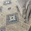 Nourison Scandinavian Shag Rectangle Polypropylene Area Rug in Ivory/Blue