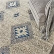 Nourison Scandinavian Shag Rectangle Polypropylene Area Rug in Ivory/Blue
