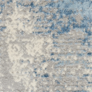 Nourison Solace Rectangle Polypropylene Polyester Area Rug in Ivory/Gray/Blue