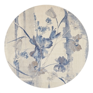 nourison somerset round contemporary polyester acrylic area rug in ivory/blue