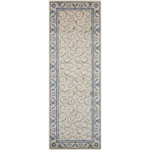 nourison somerset runner traditional polyester acrylic area rug in ivory/blue