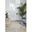 Nourison Somerset Round Traditional Polyester Acrylic Area Rug in Ivory/Blue