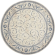 Nourison Somerset Round Traditional Polyester Acrylic Area Rug in Ivory/Blue