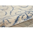 Nourison Somerset Round Traditional Polyester Acrylic Area Rug in Ivory/Blue