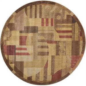 nourison somerset round contemporary polyester acrylic area rug in multi-color