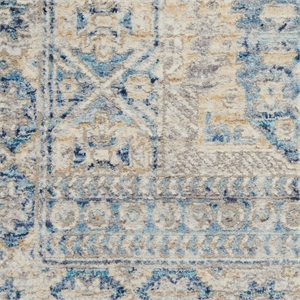 Nourison Silken Weave Rectangle Luxcelle Polyester Area Rug in Blue/Ivory