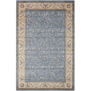 nourison somerset rectangle traditional polyester acrylic area rug in light blue