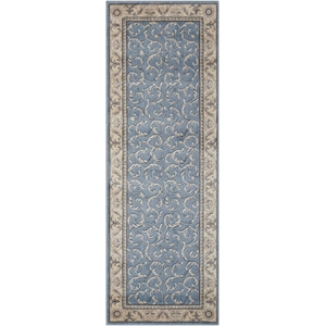nourison somerset runner traditional polyester acrylic area rug in light blue