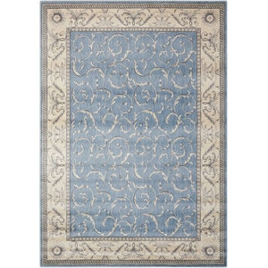 nourison somerset rectangle traditional polyester acrylic area rug in light blue