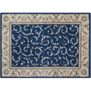 nourison somerset rectangle traditional polyester acrylic area rug in navy