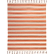 Nourison Solano Rectangle Wool Cotton and Polyester Area Rug in Ivory/Orange