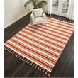 Nourison Solano Rectangle Wool Cotton and Polyester Area Rug in Ivory/Orange