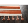 Nourison Solano Rectangle Wool Cotton and Polyester Area Rug in Ivory/Orange