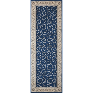 nourison somerset runner traditional polyester acrylic area rug in navy