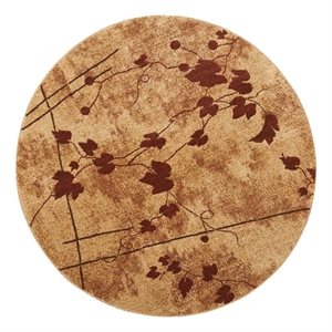 nourison somerset round contemporary polyester acrylic area rug in latte