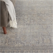 Nourison Silken Weave Rectangle Luxcelle Polyester Area Rug in Gray/Beige