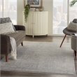 Nourison Silken Weave Rectangle Luxcelle Polyester Area Rug in Gray/Beige