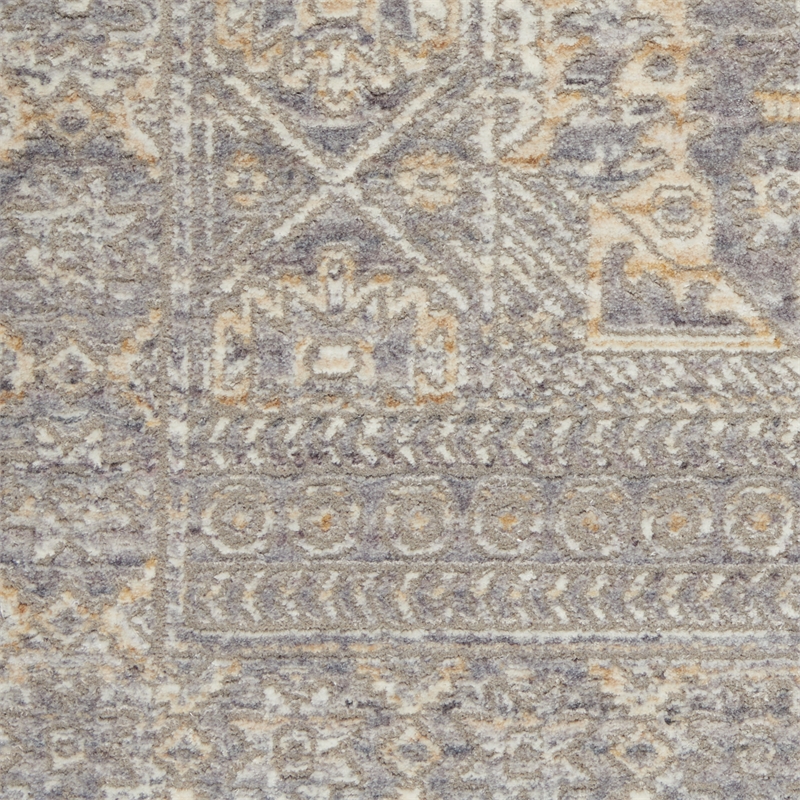Nourison Silken Weave Rectangle Luxcelle Polyester Area Rug in Gray/Beige