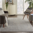Nourison Silken Weave Rectangle Luxcelle Polyester Area Rug in Gray/Beige