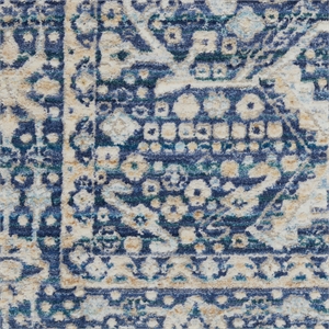 Nourison Silken Weave Rectangle Luxcelle Polyester Area Rug in Blue
