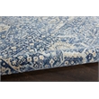 Nourison Silken Weave Rectangle Luxcelle Polyester Area Rug in Blue