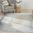 Nourison Soma Rectangle Contemporary Polyester Area Rug in Teal/Gray