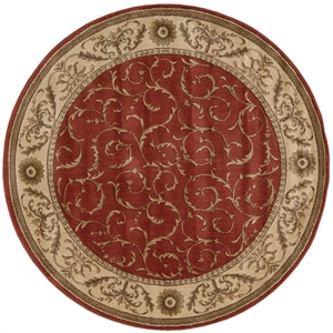 nourison somerset round traditional polyester acrylic area rug in red