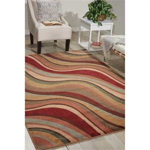 Nourison Somerset 63x89&quot Rectangle Fabric Area Rug in Multi-Color Finish