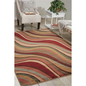 Nourison Somerset 93x130&quot Rectangle Fabric Area Rug in Multi-Color Finish