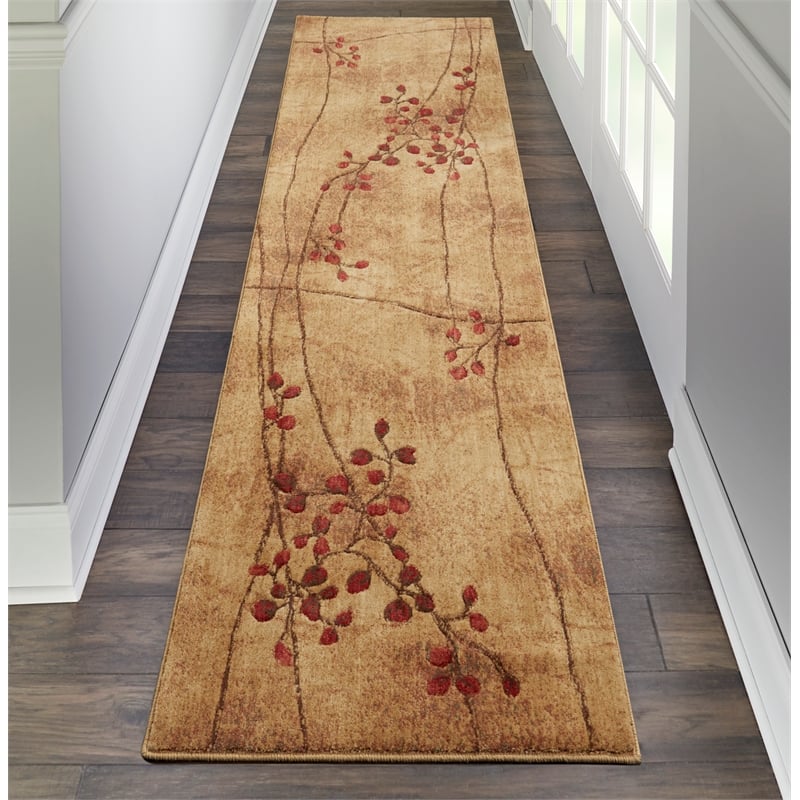 Nourison Somerset 10' Runner Brown Fabric Rustic Area Rug (10' Runner)