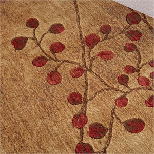 Nourison Somerset 42x42&quot Round Fabric Floral Area Rug in Latte/Brown