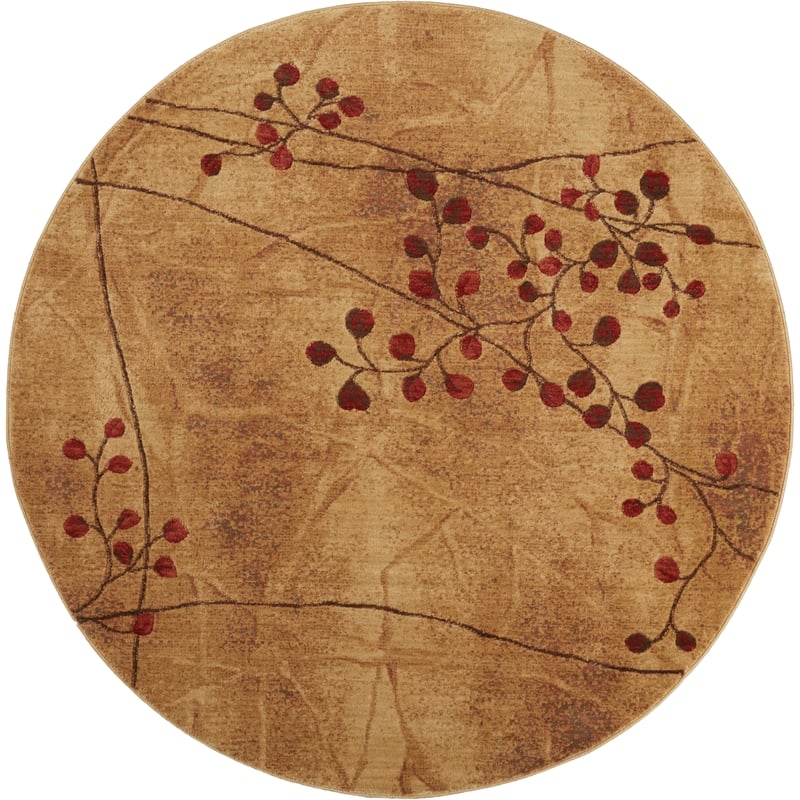 Nourison Somerset 8' x Round Brown Fabric Rustic Area Rug (8' Round)